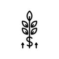 Black line icon for Grow, wealth and germinate
