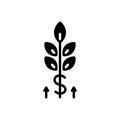 Black solid icon for Grow, wealth and germinate