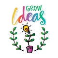 Grow ideas hand lettering.