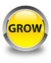 Grow glossy yellow round button Royalty Free Stock Photo