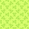 Grow Light vector Phyto Lamp green thin line seamless pattern