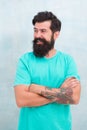 Grow long beard. Challenges like dryness ingrown hairs and irritation. Find best beard design shape for facial hair Royalty Free Stock Photo