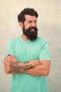 Grow long beard. Challenges like dryness ingrown hairs and irritation. Find best beard design shape for facial hair Royalty Free Stock Photo