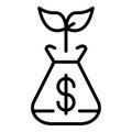 Grow money plant icon, outline style