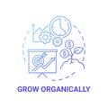 Grow organically blue gradient concept icon