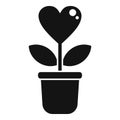 Grow plant pot affection icon simple vector. Care service Royalty Free Stock Photo