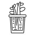 Grow plant rock pot icon, outline style Royalty Free Stock Photo