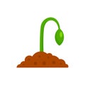 Grow seed plant icon, flat style Royalty Free Stock Photo
