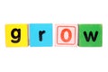 Grow in toy letters with clipping path Royalty Free Stock Photo