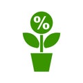 The grow tree of money as a percentage - vector