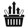 Grow up basket shop icon simple vector. Financial portal