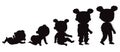 Grow up people silhouettes collections vector Royalty Free Stock Photo
