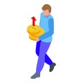 Grow up sales icon isometric vector. Make money online