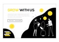 Grow with us - flat design style web banner Royalty Free Stock Photo