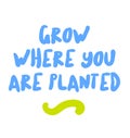 Grow Where You Are Planted motivation quote