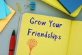 Grow Your Friendships phrase on the page