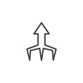 Growing arrow up line icon