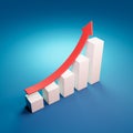 Growing Bar Chart with Arrow Royalty Free Stock Photo