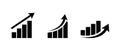 Growing bar graph icon vector in flat style. Rising arrow symbol Royalty Free Stock Photo