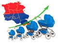 Growing birth rate in Armenia, concept. 3D rendering