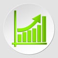 Growing business arrow on diagram of growth, Profit green arrow. vector graph icon. eps10