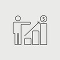 Growing business runing man graph icon.