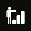 Growing business runing man graph icon.Vector illustration