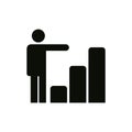 Growing business runing man graph icon.Vector illustration