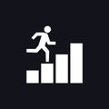 Growing business runing man graph icon.Vector illustration