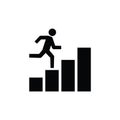 Growing business runing man graph icon. Vector illustration.