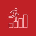 Growing business runing man graph icon. Vector illustration.