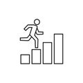 Growing business runing man graph icon. Vector illustration.