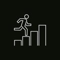 Growing business runing man graph icon.Vector illustration.