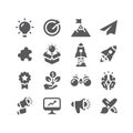 Growing business, start up vector icon set Royalty Free Stock Photo