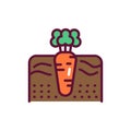 Growing carrot line icon. Isolated vector element.