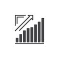 Growing chart, Arrow graph going up icon vector, filled flat sign, solid pictogram on white. Royalty Free Stock Photo