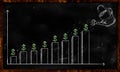 Growing Dollar Sketch on Blackboard