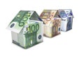 Growing Euro House Shape Royalty Free Stock Photo