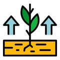 Growing farm plants icon color outline vector Royalty Free Stock Photo