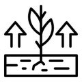 Growing farm plants icon, outline style Royalty Free Stock Photo