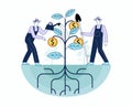 Growing financial status illustration concept vector Royalty Free Stock Photo