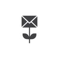 Growing flower envelope icon vector Royalty Free Stock Photo