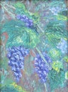 Growing grapes, oil painting