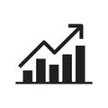 Growing graph bar chart icon symbol, Diagram flat design for web site logo app UI, Progress business Royalty Free Stock Photo