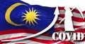 growing graph of coronavirus numbers of death in Malaysia agaist the national flag. Increase of Covid-19 death cases. New wave. 3d