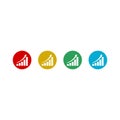 Growing graph simple icons set. Royalty Free Stock Photo