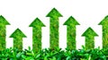 Growing Green: Eco-Friendly Arrows Rising Upward. Generative ai