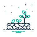 Mix icon for Growing, increasingly and sapling Royalty Free Stock Photo