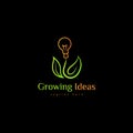 Growing ideas logo icon design vector concept Natural logo design