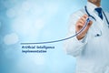 Growing implementation of artificial intelligence in healthcare concept